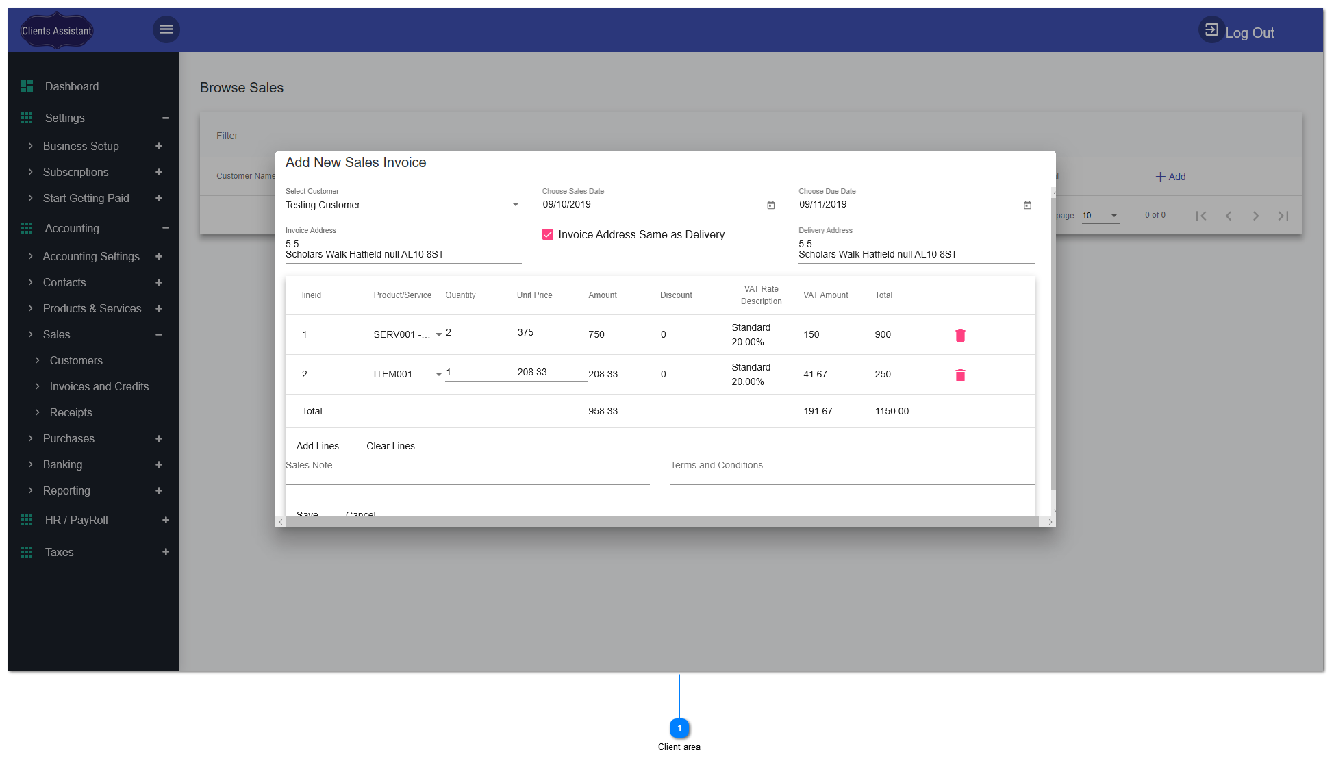  Add Sales Invoice