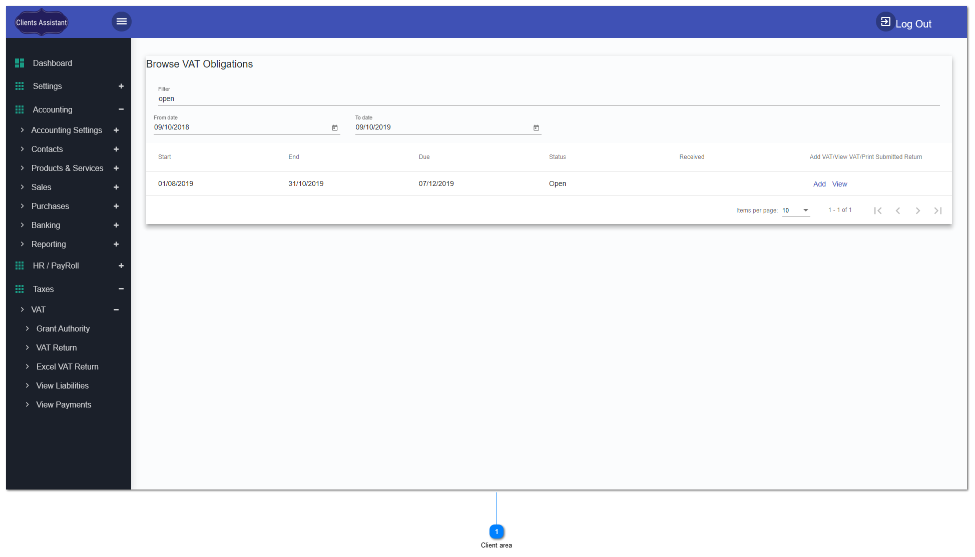  Browse VAT Obligations