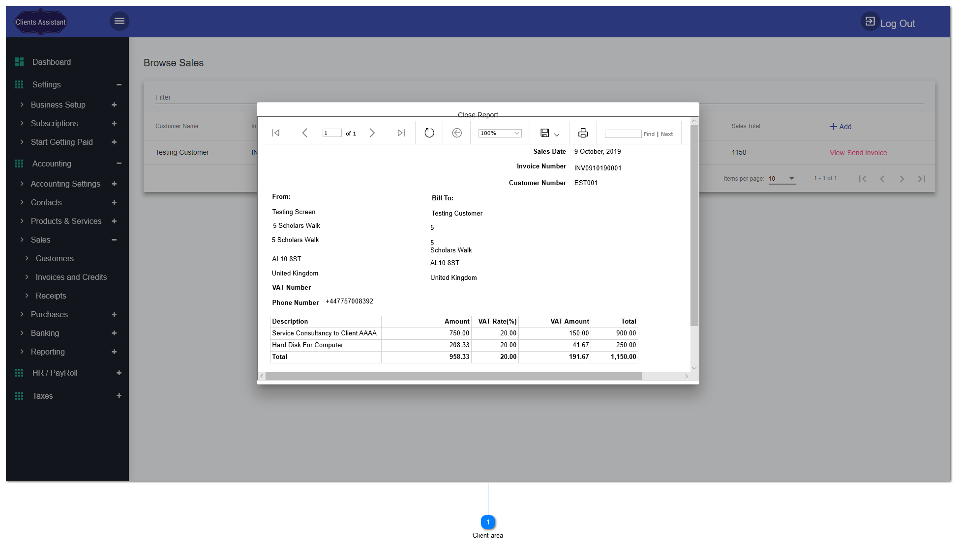  View / Print/ Export Sales Invoice Report